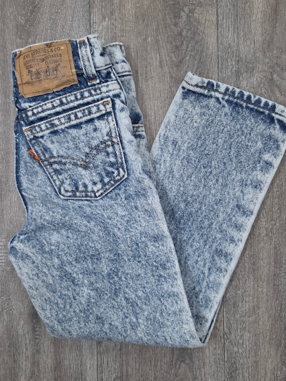 Kid's "Rare" Vintage Orange Tag Acid Wash Levi's-7 Slim